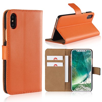 Phone case solution Premium Quality iPhone X plain PU Leather case Wallet Case