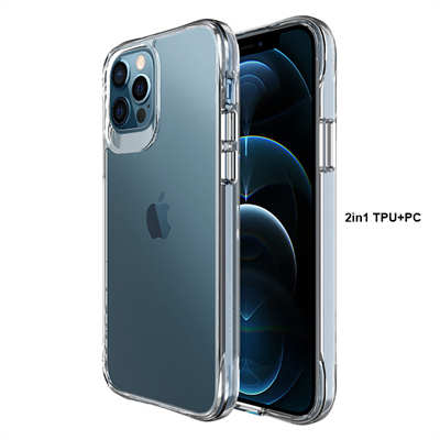 iPhone 13 case Manufacturers transparent TPU+PC 2in1 clear silicone case