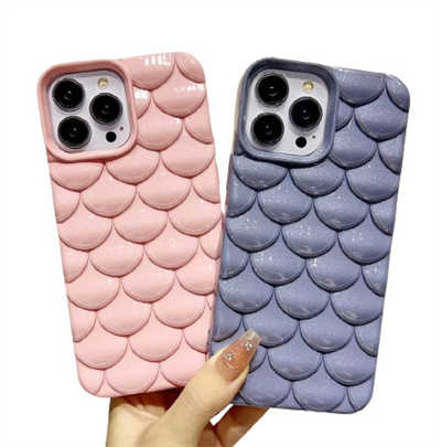 Best iPhone cases factory 15 silicone case fish scale smartphone back cover