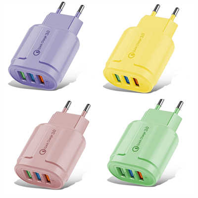 Wholesale USB C iphone charger colorful fast charging 3 port multiple adapter