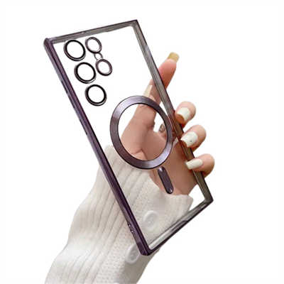 Phone cases wholesalers Samsung s23 electroplated magnet transparent case