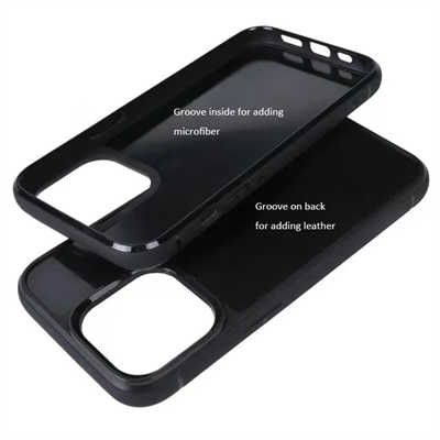 iPhone back cover supplier personalised case 15 Pro Max black groove case