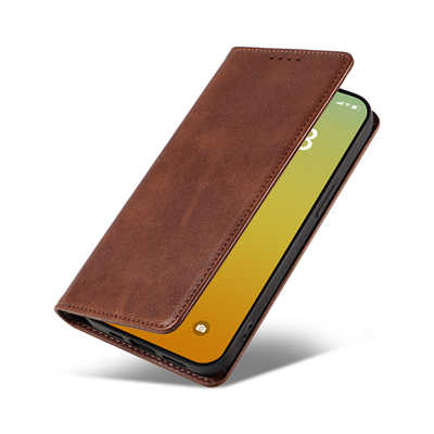 Cute iPhone cases distributors 14 Pro leather case magnetic calf wallet case
