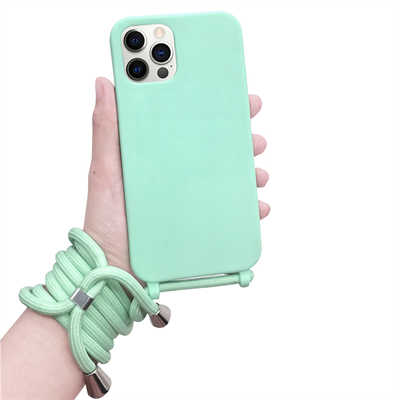 Phone back cover suppliers iPhone 13 mini silicone lanyard liquid protective case