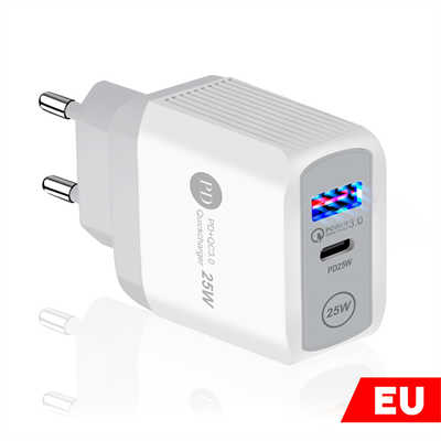 Android charger type c private label 25 watt charger apple fast charging