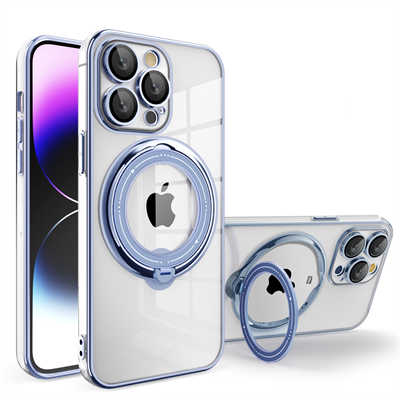 Mobile phone case design 360° rotating stand Magsafe iPhone 15 clear case