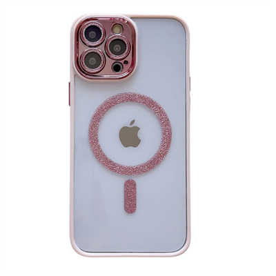 Coques téléphone esthétiques ingénierie glitter coque silicone iPhone 15 MagSafe