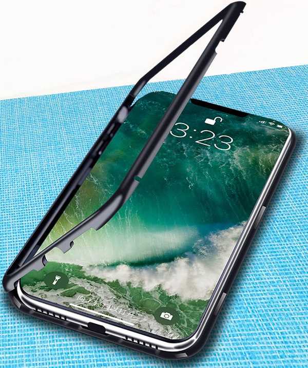 iPhone Xs metal frame tempered glass case.jpg
