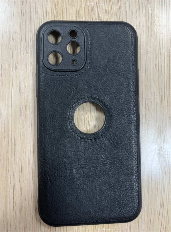 iPhone 13 leather case with logo design hole.jpg