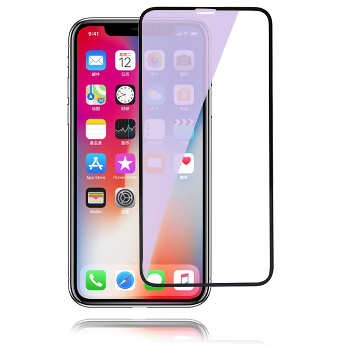 Wholesale 3D full cover anti blue light tempered glass screen proctor for iPhone X