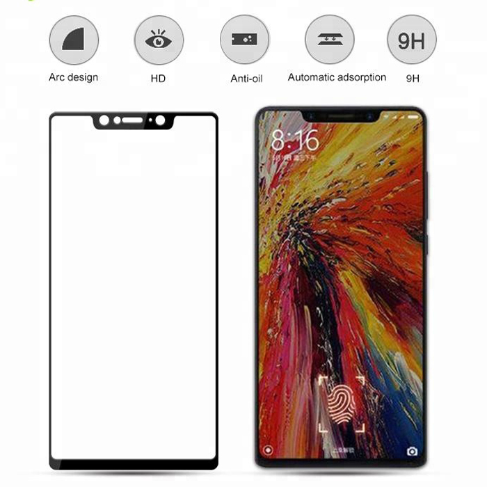 Mobile tempered glass factory wholesale 2.5D screen protector for Xiaomi Mi 8