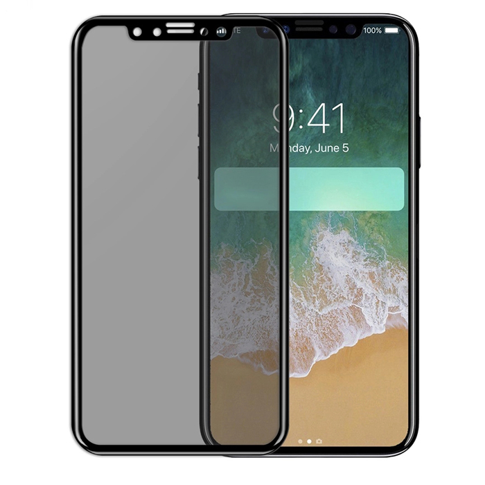 Hot selling iPhone X full cover privacy 2.5D tempered glass screen protector