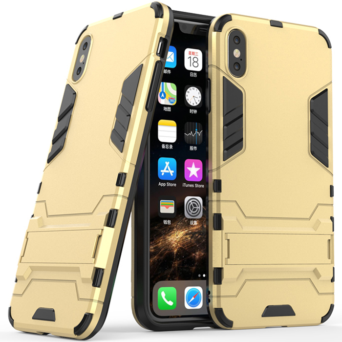 Accessoires mobile en gros iPhone Xs Armor Étui souple avec cadre TPU