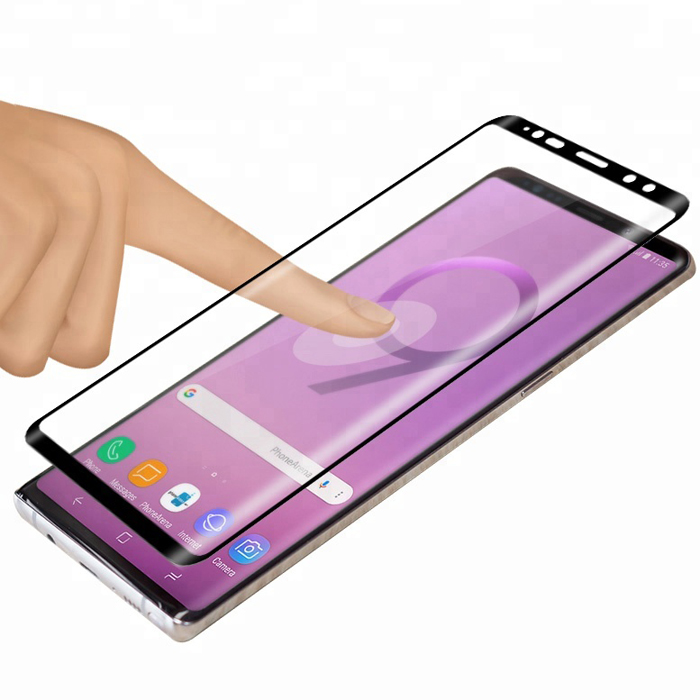 China Fabrik Großhandel 3D gebogen Vollkleber Panzerglasfolie Samsung Galaxy Note 9 Schutzfolie