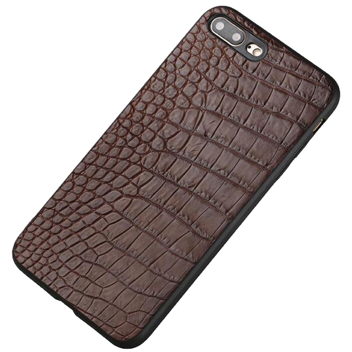 accessoires téléphone Chinois en gros couverture arrière coque cuir motif crocodile iPhone 8