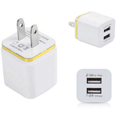 Mobile phone accessories wholesale dual USB port wall charger AC power adapter 