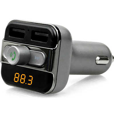 Wholesale hands free call dual port car charger with Bluetooth FM transmitter