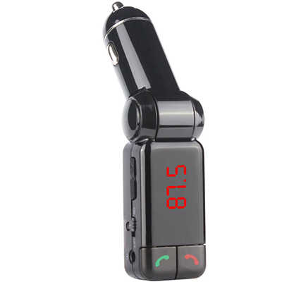 Cell phone accessories supply dual USB Bluetooth car charger with FM transmitter