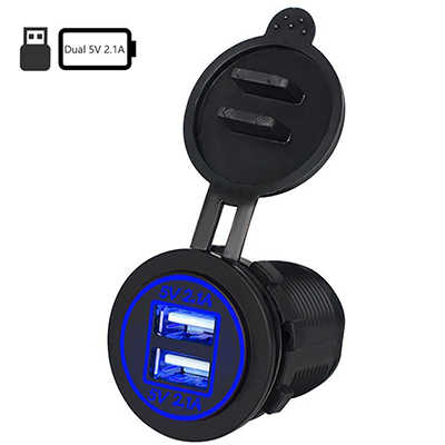 China factory wholesale 4.2A dual USB charger waterproof truck car power adapter