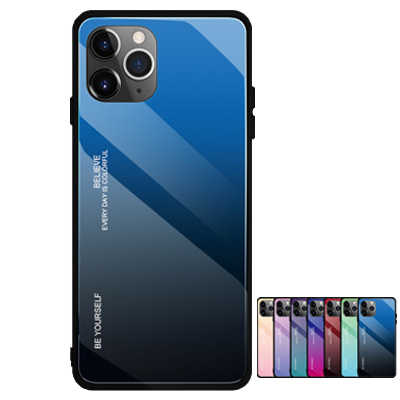 Supplier Cell Phone Accessories Wholesale iPhone 11 Pro Tempered Glass Case Gradient Color