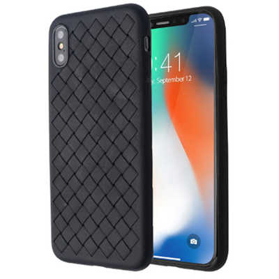 Wholesale cheap weave pattern soft mobile phone leather case for iPhone X