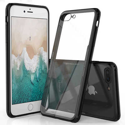 Cell phone case supplier wholesale TPU frame tempered glass cover iPhone 8 plus