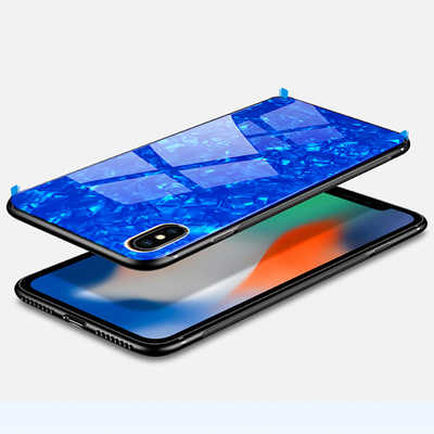 Wholesale luxury tempered glass case support wireless charging printing iPhone X case