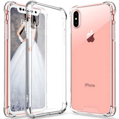 Hot selling shockproof transparent back cover soft TPU frame for iPhone X case