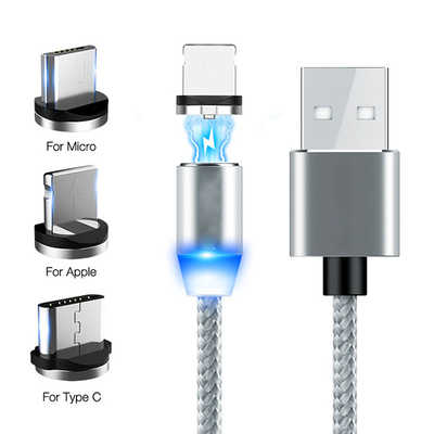 Wholesale 2.4A Quick Charging iPhone Android Type-C magnetic USB cable China distributor