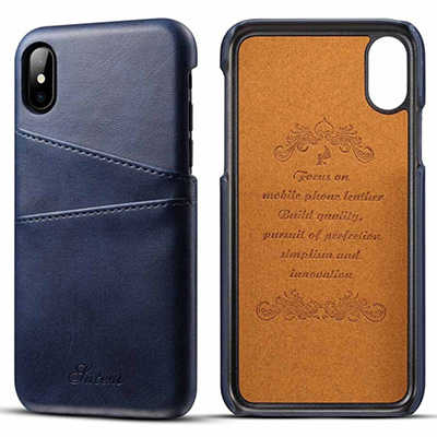 Grossiste accessoire telephonie Chine iphone xs max cuir coque double fente pour cuir PU