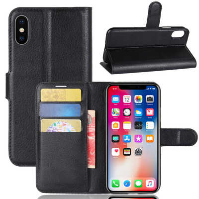 Massen kaufen billig Handy Zubehör Fabrik iPhone X Litschi Muster Brieftasche hüllen