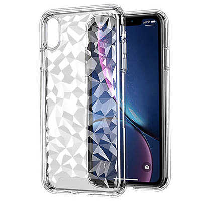 Top wireless accessories supplier best iPhone XR diamond pattern soft TPU phone case