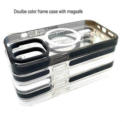 Distributeur accessoires téléphone portables Coque magsafe silicone double couleur iPhone 14