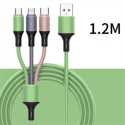 Cell phone accessories wholesale 3in 1 USB cable fast charging data cable