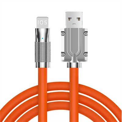 Cell phone accessories wholesale zinc alloy lightning cable fast charging cable