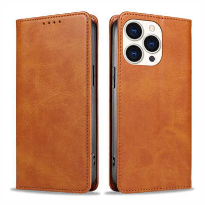 Phone case exporters iPhone 15 Pro protective case magnetic calf leather case