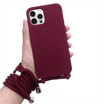 Cell phone case vendor case iPhone 14 Pro high quality lanyard liquid silicone case