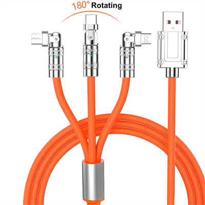 Daten kabeldienste 3 in 1 USB C kabel schnelles silikonkabel aus Zinklegierung