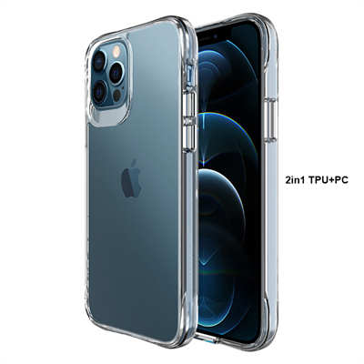 Custodia iPhone 13 produttori custodia trasparente silicone TPU+PC 2 in 1
