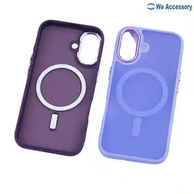 Phone case suppliers iPhone 16 Magsafe skin-feel matte case metal lens frame 