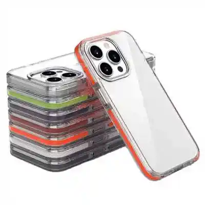 Accessoires téléphones En Gros coque en silicone cadre coloré iPhone 15 coque souple