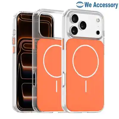 Coque iPhone 17 Pro MagSafe bicolore etui téléphone transparente vente en gros