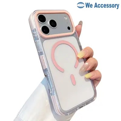Nuevo Accesorio iPhone 18 Pro Fundas Transparente MagSafe doble color 2en1 funda irrompible