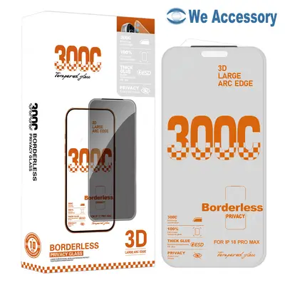 Protecteur d'écran Anti-espion Antistatique 300C Big Arc Edge ESD verre trempé iPhone 18 Pro 