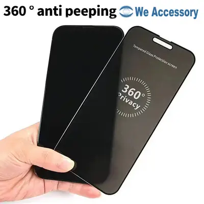 Verre trempé de confidentialité 360° verre trempé iPhone 18 Pro anti-espionnage 4 directions