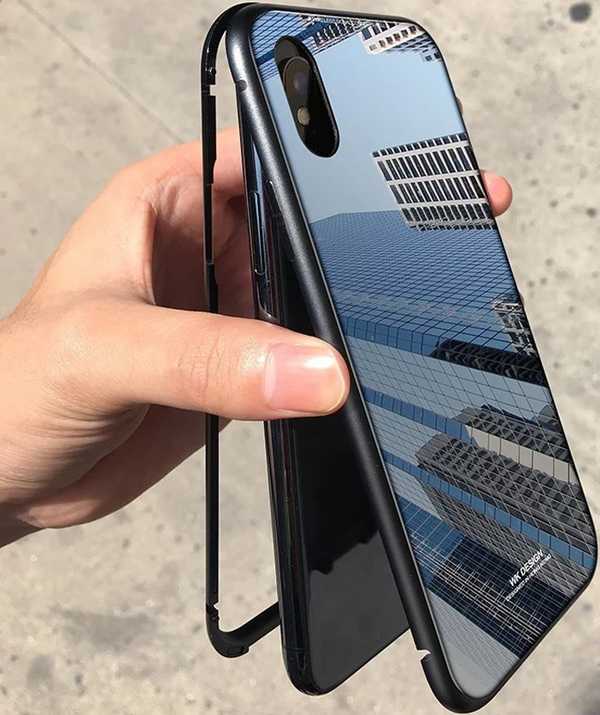 iPhone Xs metal frame tempered glass case.jpg