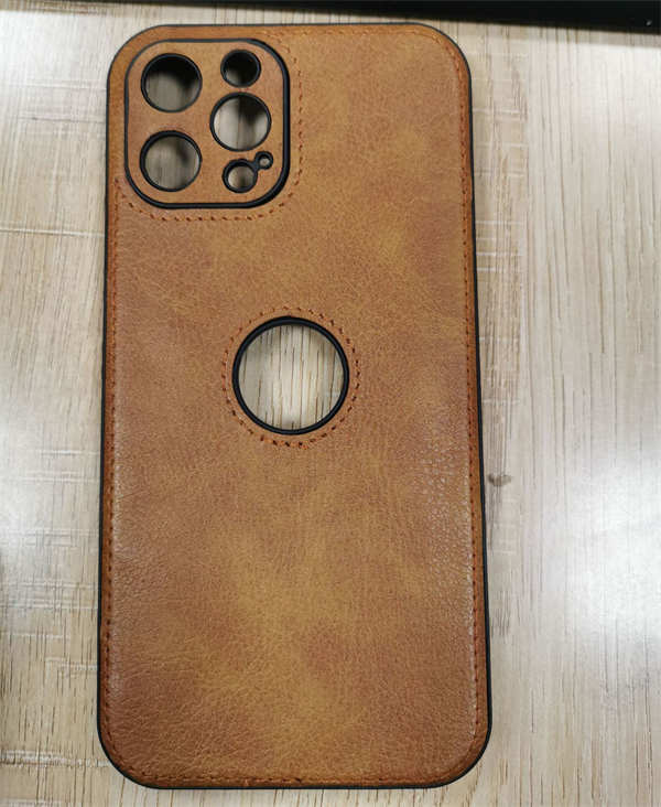iPhone 13 leather case with logo design hole.jpg